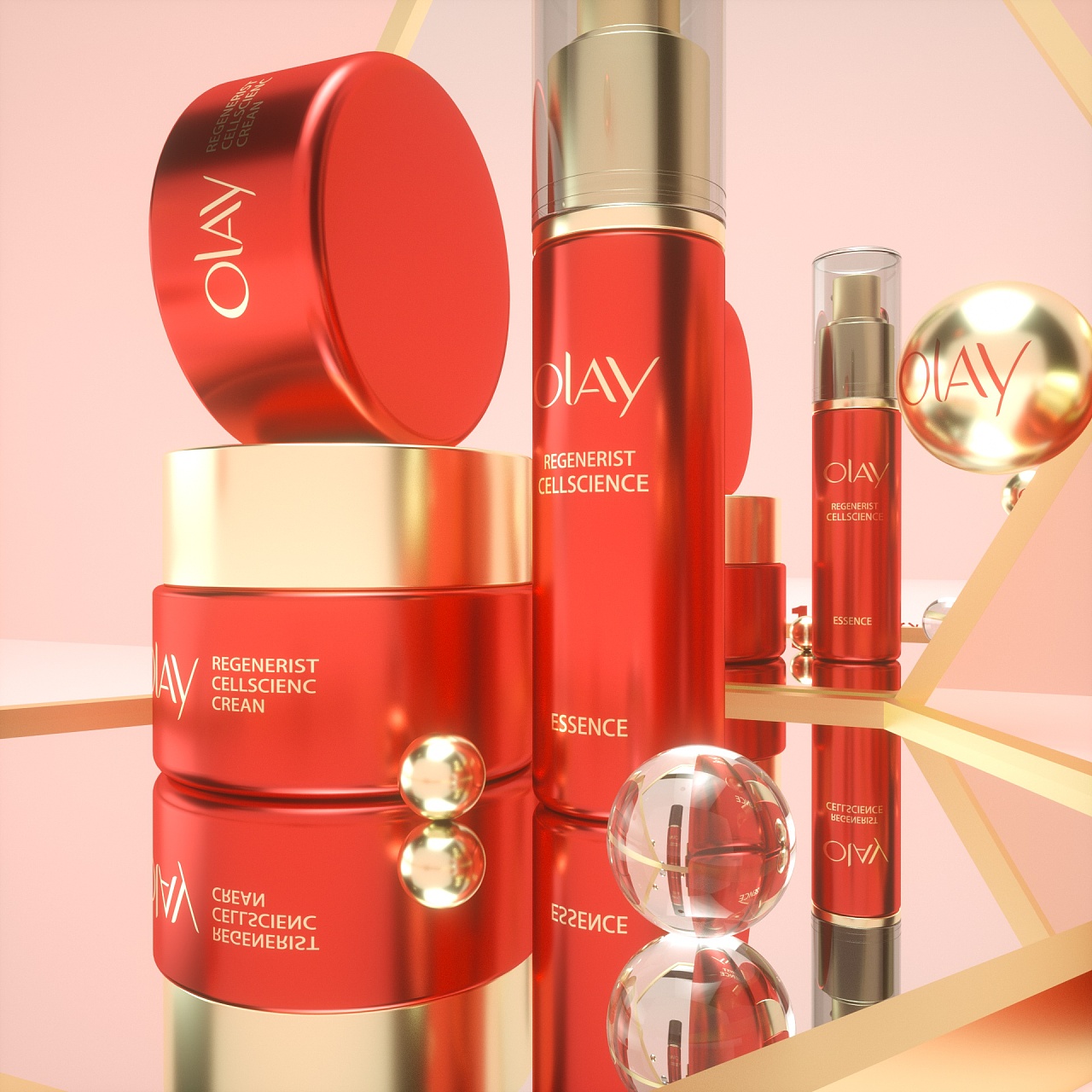 C4D OLAY化妝品海報